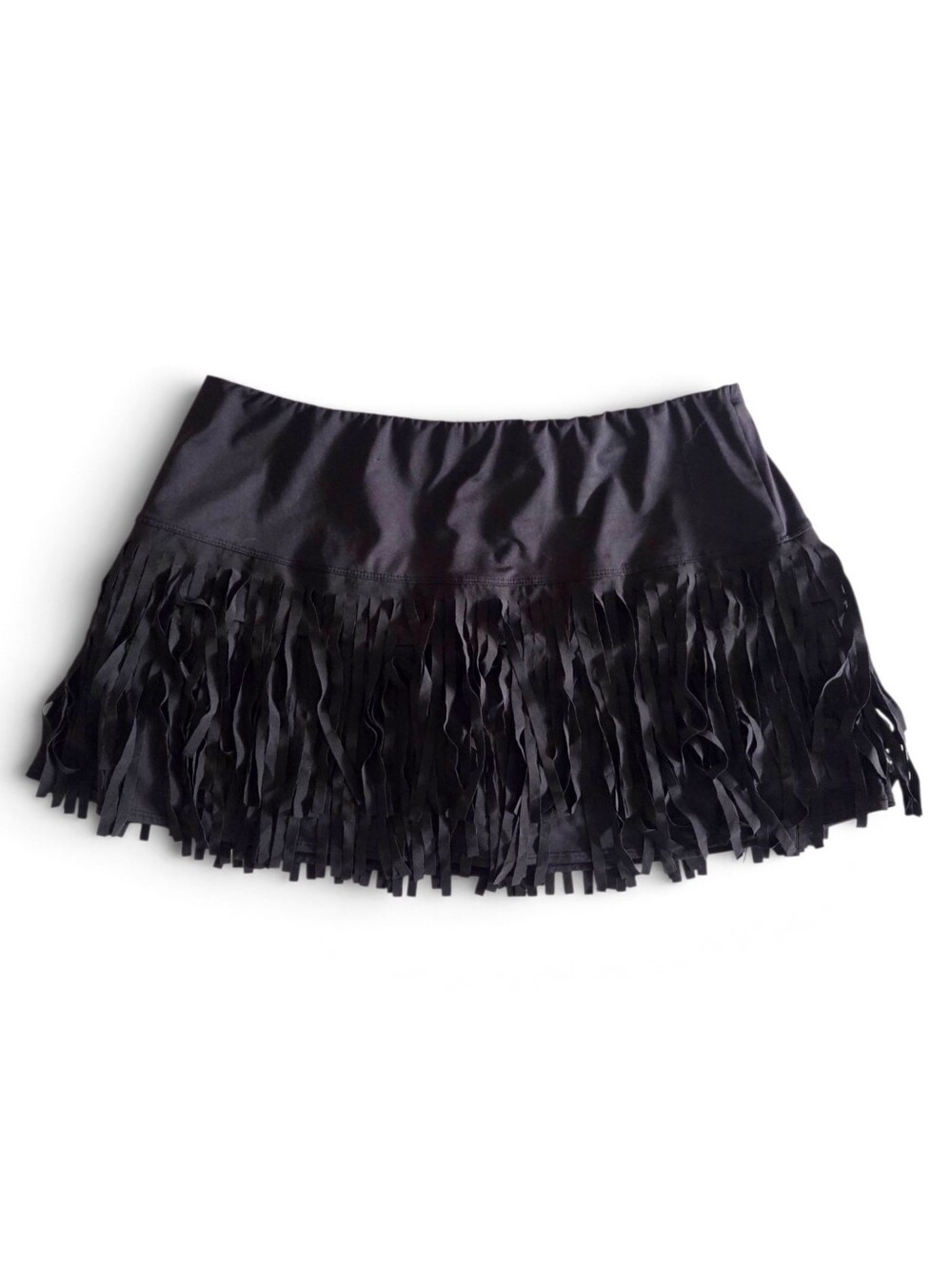 LUCKY IN LOVE Black Fringe Tennis Skort Skirt XLarge Pickleball Athletic